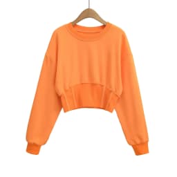 Loose Fit round Neck Short Sleeve Women's Sweatshirt Casual Style Long Sleeve Top Breathable Comfortable Spring Autumn New Ar...