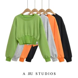 Loose Fit round Neck Short Sleeve Women's Sweatshirt Casual Style Long Sleeve Top Breathable Comfortable Spring Autumn New Ar...