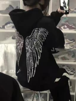 Y2k Japanese Streetwear Loose Woman Tops Kpop Baggy Hooded Sweatshirt for Women Designer Nice Color Outerwears Emo 2000s Hoodies