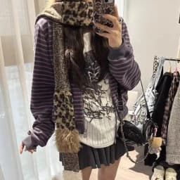 Y2k Japanese Sweatshirts Women Long Sleeve Striped Stand Collar Sweatshirt High Street Graphic Winter Coats E-girls