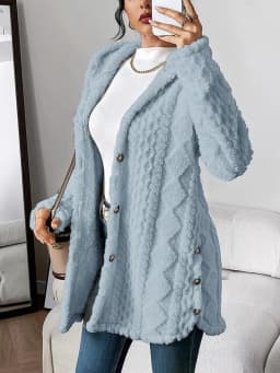 Women's Cardigan Jacket Autumn Winter Hooded Irregular Hem Buttons Fleece Oversized Outerwear Coat Hoodies Sweatshirts
