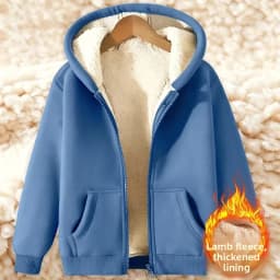 Ladies Thickened Lamb Velvet Open Cardigan Hooded Zipper Loose Outerwear Winter Sweatshirt Trendy Warm plus Size Coat