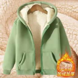 Ladies Thickened Lamb Velvet Open Cardigan Hooded Zipper Loose Outerwear Winter Sweatshirt Trendy Warm plus Size Coat