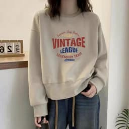 Long Sleeve Sweatshirt T-Shirt Women's Spring Autumn Loose Versatile Fashionable Youthful Winter Fleece round Neck Top