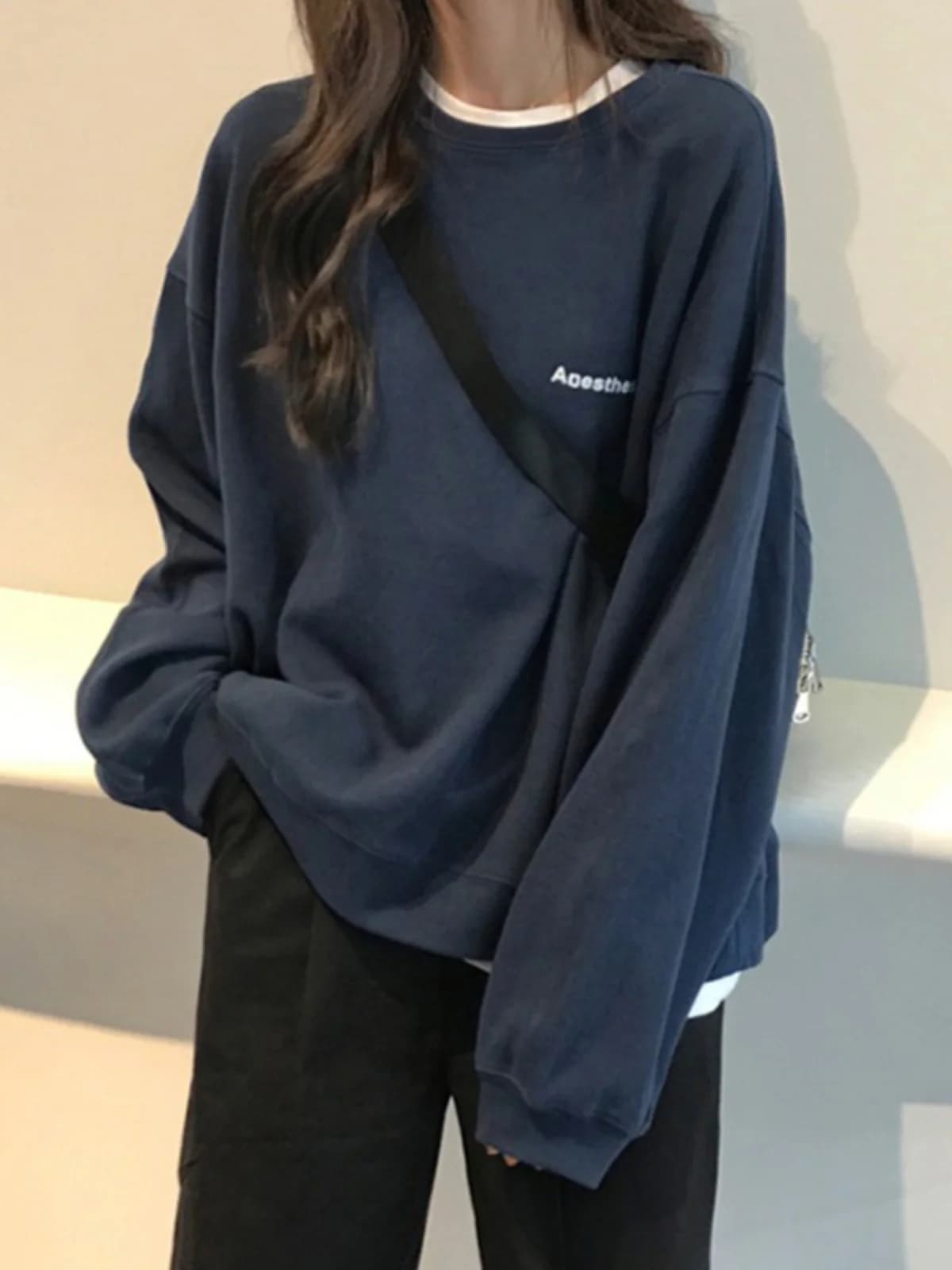 Fall 2026 Korean Style Loose Fit Long Sleeve Sweatshirt Women's Thin Outerwear Trendy Student Casual Comfortable Streetwear