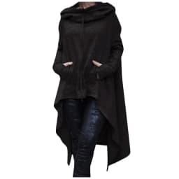 Plus Size 5XL Irregular Long Hoodies Women Sweatshirt Cloak Fashion Drawstring Pocket Oversize Hoodies Lady Hooded Pullover Coat