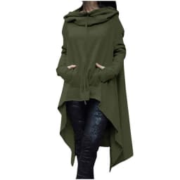 Plus Size 5XL Irregular Long Hoodies Women Sweatshirt Cloak Fashion Drawstring Pocket Oversize Hoodies Lady Hooded Pullover Coat