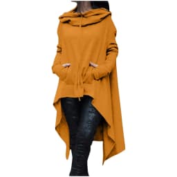 Plus Size 5XL Irregular Long Hoodies Women Sweatshirt Cloak Fashion Drawstring Pocket Oversize Hoodies Lady Hooded Pullover Coat