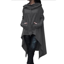 Plus Size 5XL Irregular Long Hoodies Women Sweatshirt Cloak Fashion Drawstring Pocket Oversize Hoodies Lady Hooded Pullover Coat