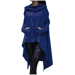 Plus Size 5XL Irregular Long Hoodies Women Sweatshirt Cloak Fashion Drawstring Pocket Oversize Hoodies Lady Hooded Pullover Coat