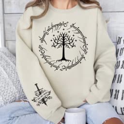 Tolkien Sweatshirt, Broken Blade Hooded Unisex Hoody FAN Nerdy Gift Tree Print Christmas Sweatshirts Winter Long Sleeve Pullover