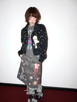 Japanese Stand Neck Star Cartoon Printing Jackets Women Harajuku Grunge Zipper Casual Coats Streetwear Loose Vintage Tops Femme