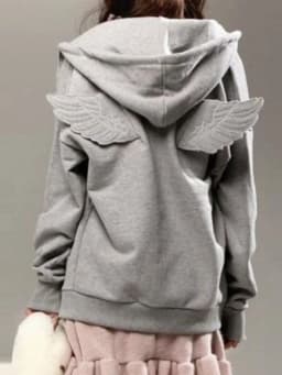 Angel Wing Embroidered Hoodie Pullover Women Sweatshirt Wing Decoration Tops Back Spring Y2k Street Harajuku Loose Pullover