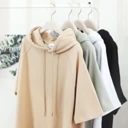 Summer Thin Short Raglan Sleeve Hooded Hoodies Korean Style Split Solid Color Pullovers Drawstring Casual All-Matched Sweatshirt