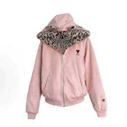 Y2k Aesthetic Leopard Patchwork Hoodies Women Casual Loose Harajuku Zipper Sweatshirt Preppy Style Vintage Gothic Grunge Jackets
