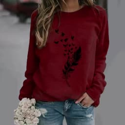 Women S-3XL Fashion Winter Womens Casual Long Sleeve Tops Ladies Print Sweatshirt high quality materials