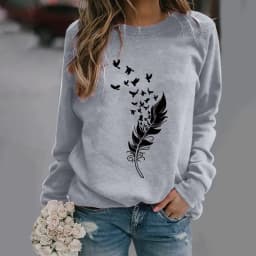 Women S-3XL Fashion Winter Womens Casual Long Sleeve Tops Ladies Print Sweatshirt high quality materials
