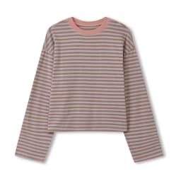 Women Long Sleeve Shirts Crew Neck Loose Sweatshirts Ladies Fall Casual Striped Top Streetwear