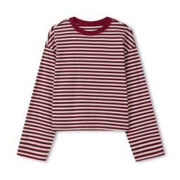 Women Long Sleeve Shirts Crew Neck Loose Sweatshirts Ladies Fall Casual Striped Top Streetwear