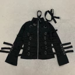 Y2K Light Subculture gothic punk Dark Style Casual Zipper Jacket Top 2000s Retro High Street Fashion Versatile Zipper Jacket Emo