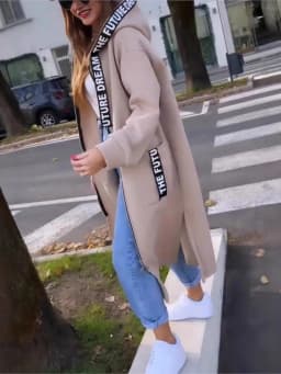 Casual Sweatshirt Coat Women Hooded Loose Long Coats Splice Casual Zipper Coats Lady Pocket Outwear Solid Jacket Autumn Winter