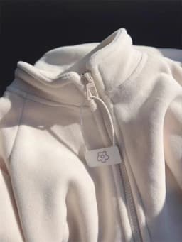 Thickened Fleece Stand Collar Open Cardigan Long Sleeve Sweatshirt Women's Autumn Winter Loose Lazy Style Fufu Jacket Warmth