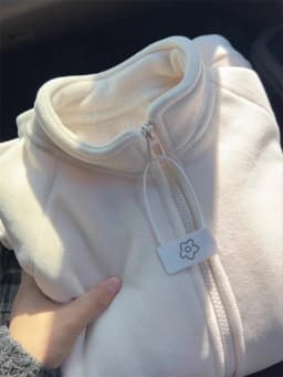 Thickened Fleece Stand Collar Open Cardigan Long Sleeve Sweatshirt Women's Autumn Winter Loose Lazy Style Fufu Jacket Warmth
