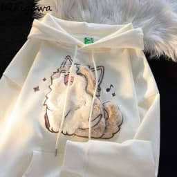 Streetwear BF Women Hoodies 2025 Ropa Mujer Preppy Style Cat Embroidery Hooded Thicked Sweatshirs Casual Chic Y2k Hoodie 7p742