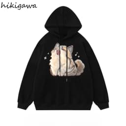 Streetwear BF Women Hoodies 2025 Ropa Mujer Preppy Style Cat Embroidery Hooded Thicked Sweatshirs Casual Chic Y2k Hoodie 7p742