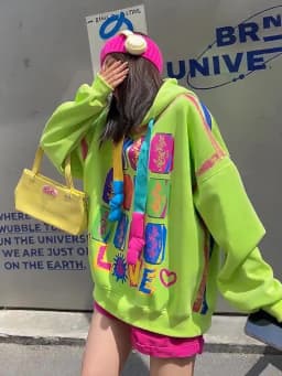 Trend Graffiti Y2k Hoodies Sweatshirt Tops Women 2026 Autumn Cotton Casual Long Sleeve Oversized Tops Outwear Streetwear Bust150