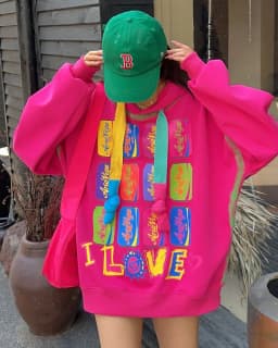 Trend Graffiti Y2k Hoodies Sweatshirt Tops Women 2026 Autumn Cotton Casual Long Sleeve Oversized Tops Outwear Streetwear Bust150