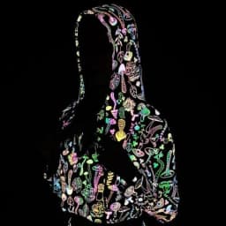 Spring Autumn Women Colorful Reflective Pullover Hoodies Y2K Harajuku Mushroom Printed Long Sleeve Crop Tops Sudadera Кофта