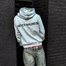 European and American Autumn and Winter Sports Hooded Pullover Retro Printing Pictures Men and Women Same Grey Loose Hoodie