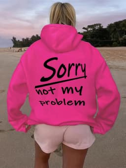 Basic Polyester Hoodie Alphabet Print 100_ Polyester Women Autumn and winter Comfortable Pullover Crewneck Loose Female Clothes