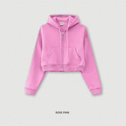 ZODF 2024 Winter Women Zipper Crop Hoodies Female Girls Solid 345gsm Warm Fleece Short Hooded Zip-Up Coat HY0911