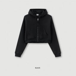 ZODF 2024 Winter Women Zipper Crop Hoodies Female Girls Solid 345gsm Warm Fleece Short Hooded Zip-Up Coat HY0911