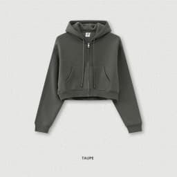 ZODF 2024 Winter Women Zipper Crop Hoodies Female Girls Solid 345gsm Warm Fleece Short Hooded Zip-Up Coat HY0911