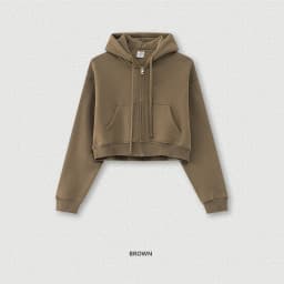 ZODF 2024 Winter Women Zipper Crop Hoodies Female Girls Solid 345gsm Warm Fleece Short Hooded Zip-Up Coat HY0911