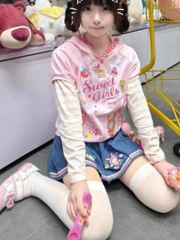 Japanese Kawaii Fungus Edge Fashion Hoodies Y2k Aesthetic Sweet Spliced Striped Long Sleeve Fake Two Piece Punk Print Clothes