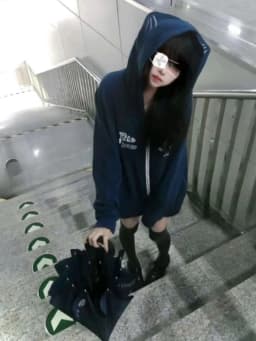 Japanese Casual Cartoon Print Hooded Hoodies Grunge Zipper Navy Blue Sweatshirts Y2k Aesthetic Loose Vintage Coats Sudaderas