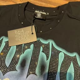 2026 MIXED EMOTION Rhinestone Shirt Streetwear Cotton Loose Round Neck Top Tees Oversized Tee Top Trendy