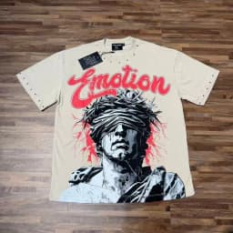 2026 MIXED EMOTION Rhinestone Shirt Streetwear Cotton Loose Round Neck Top Tees Oversized Tee Top Trendy