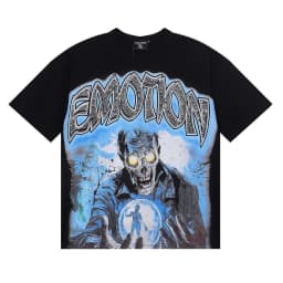 2026 MIXED EMOTION Rhinestone Shirt Streetwear Cotton Loose Round Neck Top Tees Oversized Tee Top Trendy