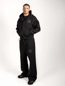New 2026 Fashion Olive Green Embroidered Zipper Hoodie & Pants Set, Men's Street Style Fashion Loose Casual 2-Piece Sportswear