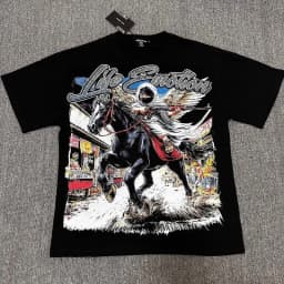 2026 MIXED EMOTION Rhinestone Short Sleeve Men Women Tshirt Streetwear Cotton Loose Round Neck Top Tees Oversized Tee Top Trendy