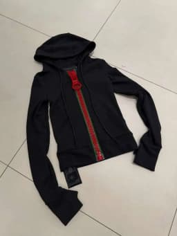 Y2K Giant Zipper Hoodie Women Streetwear Harajuku Zip Up Sweatshirt Slim Fit Long Sleeve Big O Ring Zip Jacket Coat Autumn Tops
