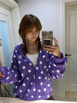 2026 Spring Fashion Letter Print Hooded New Clothing American Polka Dot Star Sweatshirts Women Y2k Sweet Loose Casual Jacket