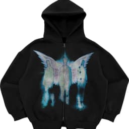 Street sports zipper printed cardigan 2024 new street trend hooded sweatshirt fashion men's Y2K loose retro pocket sweatshirt