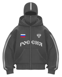 Y2K Clothes Men's Hip Hop Autumn Russia Hot Sale Vintage Double Zip Hoodies Lettering Graphic Hoodies Sweatshirts Casual Jacket