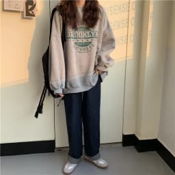 Fleece Lined Hoodless Sweatshirt Women's Spring Autumn Winter Thin Loose Korean Style Retro Hong Kong Style Chic Top Coat